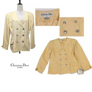 NEW CHRISTIAN DIOR Vintage Silk Blazer V- neck Jacket